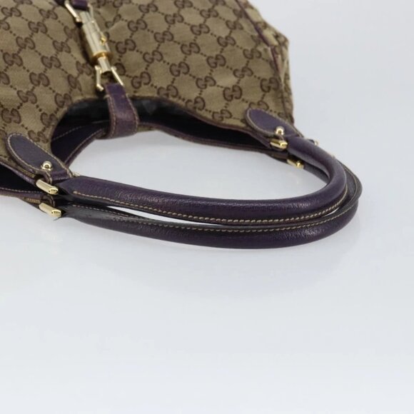 GUCCI GG Canvas Jackie Shoulder Bag Beige Gold 145819 Auth bs29800 - Picture 9 of 16